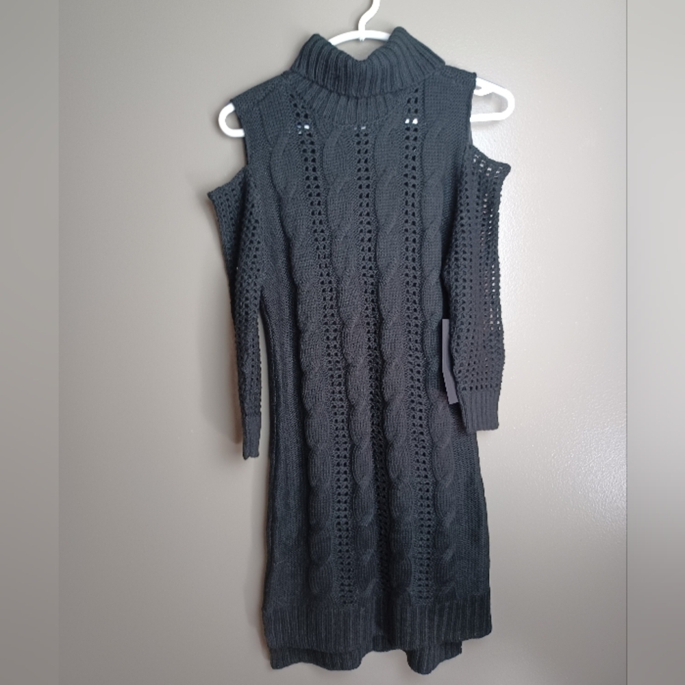 Womens Sweater dress black knit